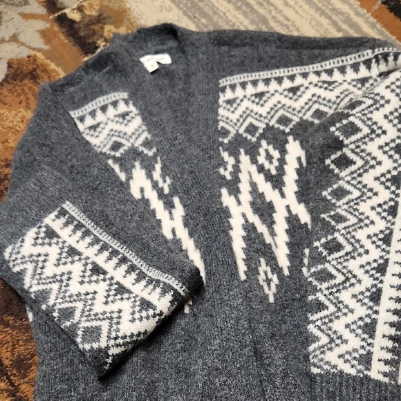 Lucky Brand Charcoal and Ivory Cardigan - Picture 2 of 9